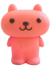 A figure of Betty Blue's mascot, Eimy, a pink dog